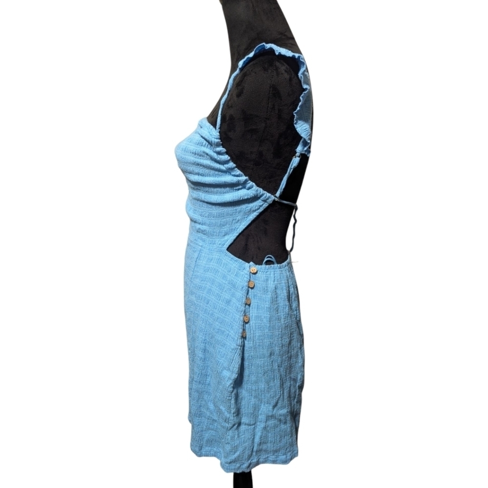 Free People Beyond Chic Mini Dress Open Back Blue - Picture 5 of 9